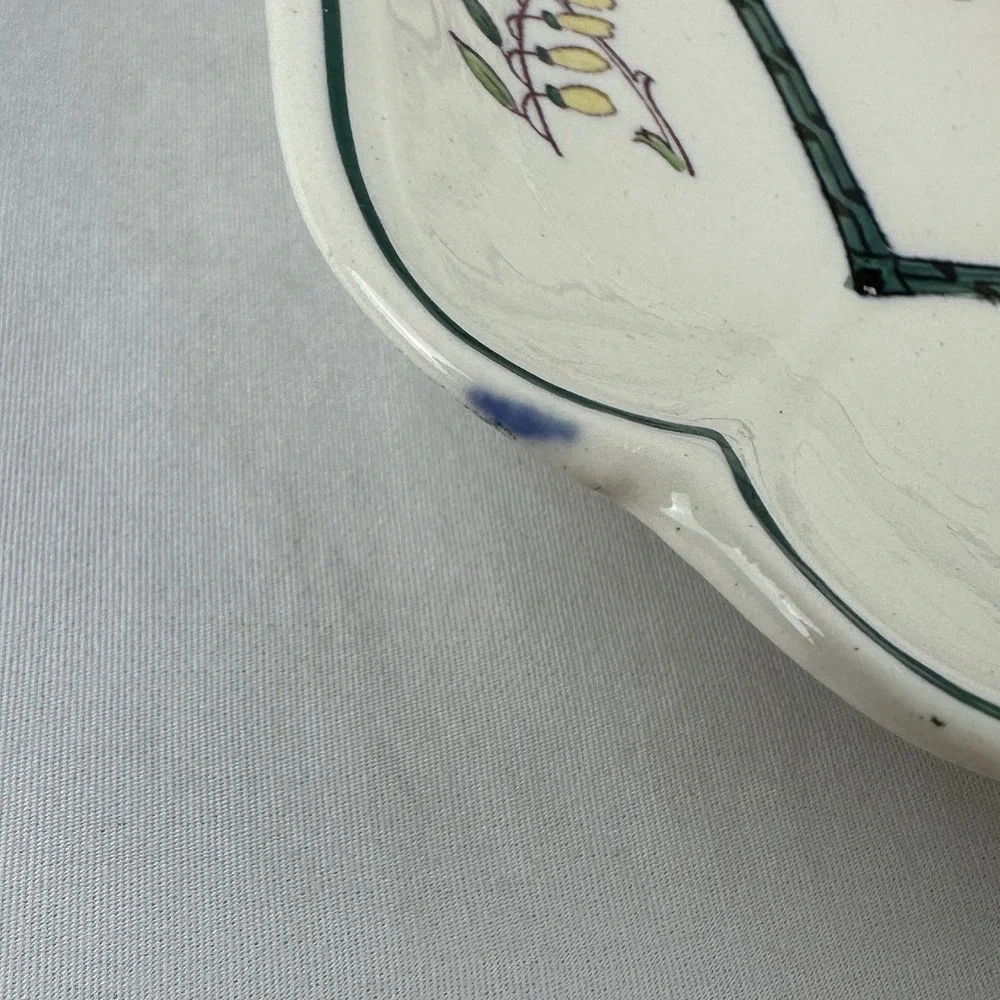 Antique Wedgwood Etruria England Floral 2‎ Handle Platter 1926 EXC basket handle